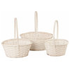 Wald Imports White Bamboo Decorative Storage Basket, Set of 3
