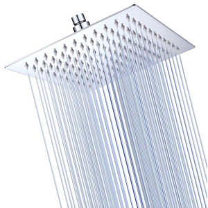 Luxury 16 Inch Large Square Stainless Steel Shower Head Rainfall Overhead Spray 