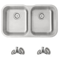 STYLISH Jaspel Dual Mount 32" Double-Bowl Stainless Steel Kitchen Sink