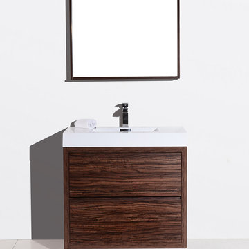 Lavanity Bliss 36" Walnut Wall Mount Modern Bathroom Vanity-FMB36WNT-$559