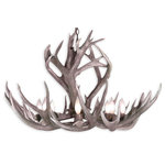 CDN Antler Designs - Rocky Mountain Mule Deer Chandelier, Sunbleached Antler, No Shades - Real Sunbleached Antler Rocky Mountain Mule Deer Chandelier (34-36"D x 22-24"H) 6 light sockets, 6 feet of chain.Handmade in North America using top quality naturally shed real antlers.