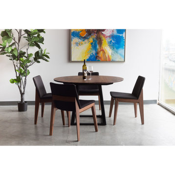 21 Inch Dining Chair Black (Set Of 2) Black Mid-Century Modern