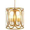 Chatrie Distressed Gold Drum Pendant Chandelier, 18” Wide