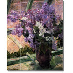 Picture-Tiles.com - Mary Cassatt Flowers Painting Ceramic Tile Mural #243, 48"x60" - Mural Title: Lilacs In A Window