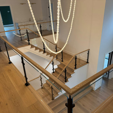 Project #132 | White Oak Staircase with Glass Balustrade