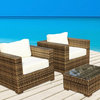 Outdoor Patio Furniture All Weather Wicker Arm Chairs, 3-Piece Set