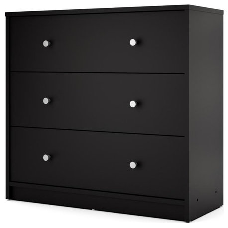 May 3-Drawer Chest, Black