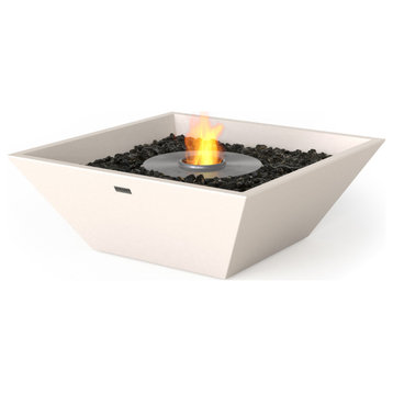 EcoSmart™ Nova 600 Concrete Fire Pit Bowl - Smokeless Ethanol Fireplace, Bone, Ethanol Burner