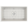 Vigneto Farmhouse Kitchen Sink With Grid and Strainer, White, 33"