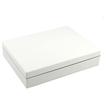 Lacquer Long Stationery Box Box, White