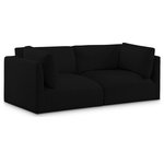 Meridian Furniture - Ease Fabric Upholstered Modular Sofa, Black - Ease into comfort when you bring home this Ease fabric modular sofa. Designed with an uber casual vibe in mind, this plump sofa sits low to the floor, making it a simplistically perfect addition to a living room, den, game room, teen's room, or dorm room. This fun sofa is part of a modular collection, so you can add it with other items in the Ease collection for a custom arrangement.
