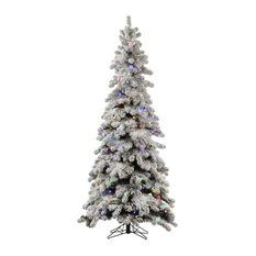 Vickerman Medium Flocked Kodiak Spruce Tree, 6', Multicolor Led Lights