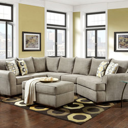 Essence Grey 3 Piece Sectional Sofa - Sectional Sofas