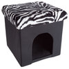 Zebra Print Pet Ottoman- Collapsible Multipurpose Pet House by PETMAKER