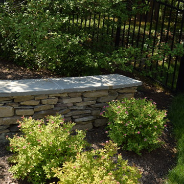 New Pool, Fireplace, retaining walls, Deck plantings