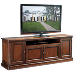 Sligh - Waycroft Media Console - Traditional designs and media function pair well together with an open compartment (41W x 5H) making room for a sound bar, and two doors below with an adjustable shelf for components. The right and left doors open to two adjustable shelves with grommets for wire management and ventilation to provide air circulation for the electronics.
