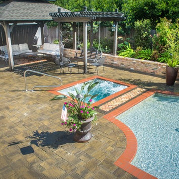 Brick and Tile Backyard Design - New Orleans Flavor