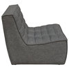 Marshall Scooped Seat Armless Chair in Grey Fabric