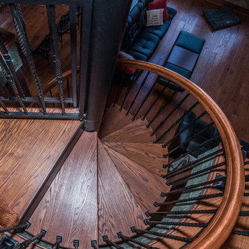 Rustic Loft Spiral Staircase\