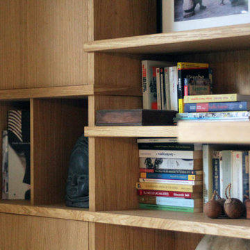 Bibliothèque / bureau chêne et stratifié
