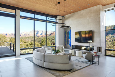 Living room - modern living room idea in Phoenix