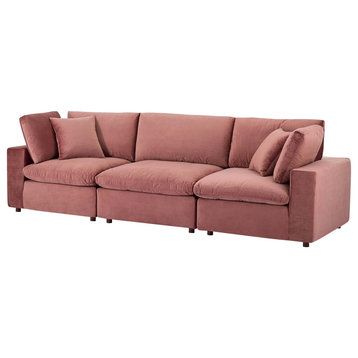 Sofa, Velvet, Pink, Modern, Living Lounge Room Hotel Lobby Hospitality