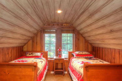 Example of a mountain style bedroom design in Kansas City