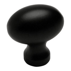 Cosmas - Cosmas 6021FB Flat Black Small Football Cabinet Knob, Single - Cabinet And Drawer Knobs