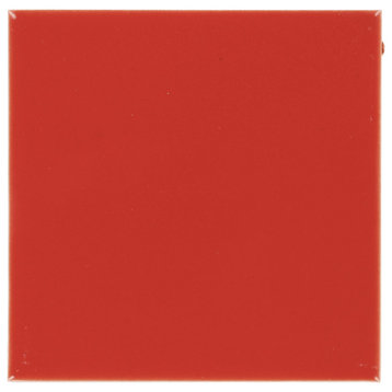 Tierra y Fuego Handmade Ceramic Tile, 4.25x4.25" Red, Box of 45