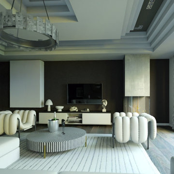 salon contemporain luxe