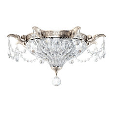 Milano 2 Light Close to Ceilg Antique Silver Clear Crystals Swarovski