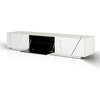 Olivia2 White Lacquer Entertainment TV Console WIth Built-in Storage