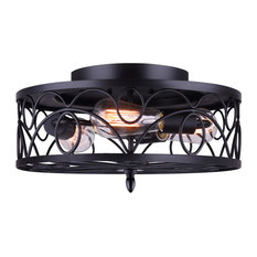 Canarm IFM561B15 Colins 3 Light 15"W Flush Mount Drum Ceiling - Black