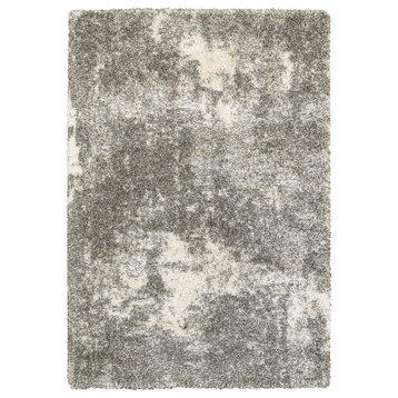 Hartley Granite Light Gray and Ivory Area Rug, 3'10"x5'5"