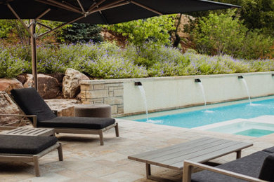 Example of a large minimalist stone pool design in Denver