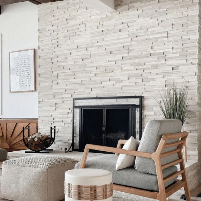 Limestone Fireplace