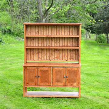 Rustic Wood Buffet Sideboard Hutch