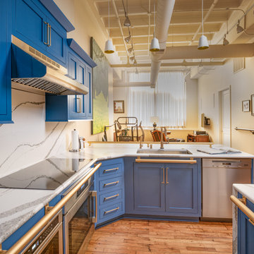 KITCHEN Indianapolis ADA Loft Custom Blue Cabinetry