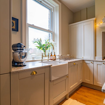 Kensington Kitchen in Mussel & Heritage Green by Creating Spaces