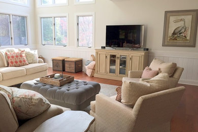 Inspiration for a coastal family room remodel in DC Metro