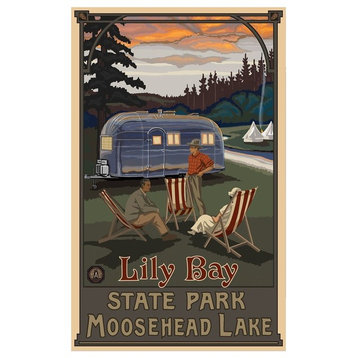 Paul A. Lanquist Lily Bay State Park Maine Airstream Art Print, 12"x18"