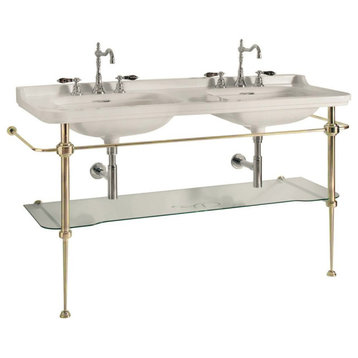 Waldorf 4143+9195 Sink and Console with 1 Faucet Hole