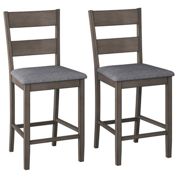 CorLiving Tuscany Washed Grey Counter Height Dining Chair, Set of 2
