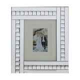 Mirrored Bar and Stud Silver Picture Frame, 1 Image