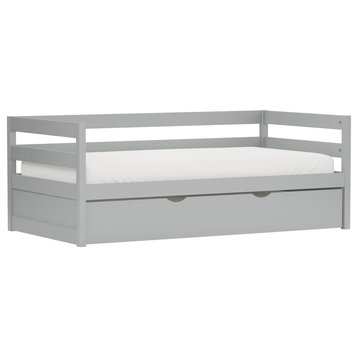 Hillsdale Kids and Teen Caspian Twin Daybed With Trundle, Gray