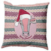 Mooy Christmas Indoor/Outdoor Throw Pillow, Light Pink, 20"x20"