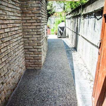 Backyard Patio and Front Porch Steps with Exposed Aggregate Concrete