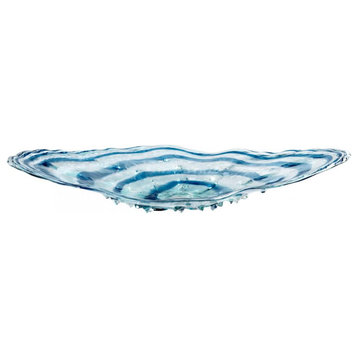 Abyss Plate, Blue/Clear, Glass, 36.5"W (5362 1E9YN)