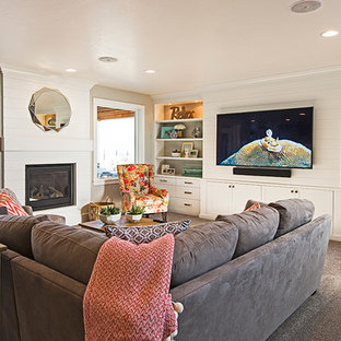 Home theater - shabby-chic style home theater idea in Salt Lake City