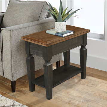 Vista Side Table, Hickory/Washed Coal